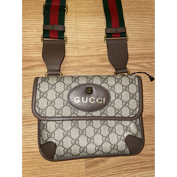 Gucci GG Supreme Neo Vintage Small Messenger Shoulder Bag Canvas Brown Open Box - Picture 7 of 16